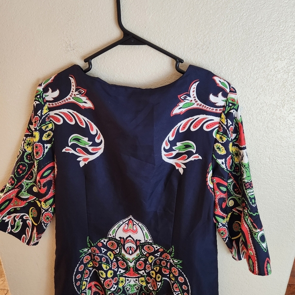 LOFT Paisley Retro 70s Shift Dress Size 10 - Picture 6 of 7